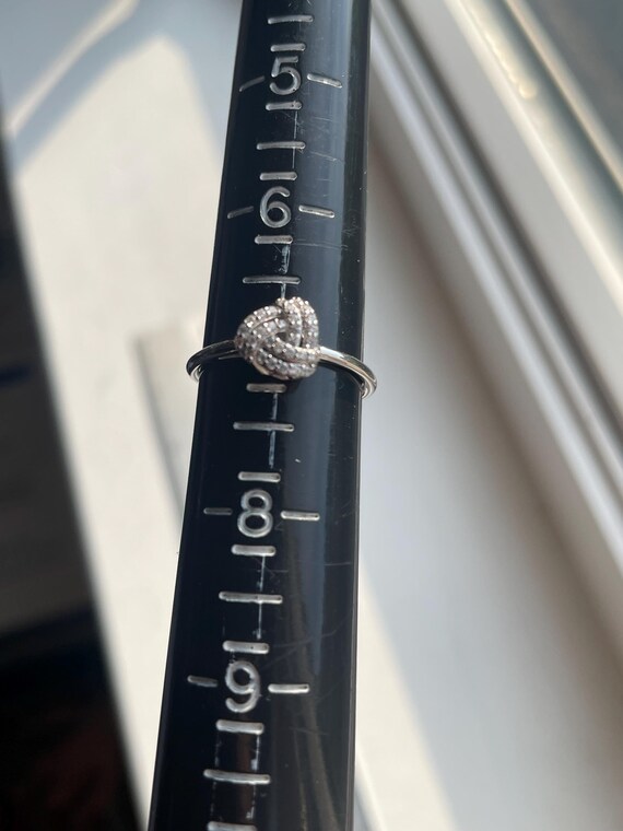 Trinity CZ Sterling Silver Ring, Interlocking fau… - image 7