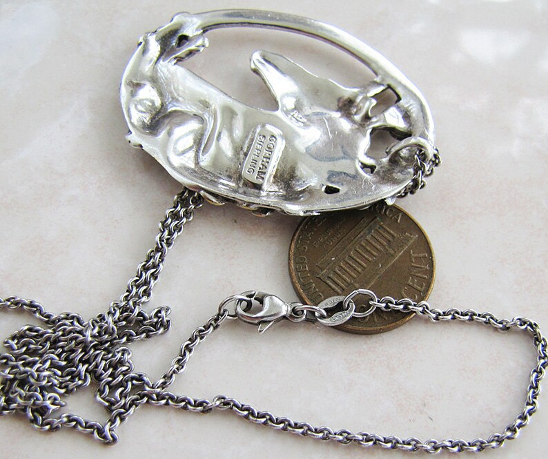 Gorham Unicorn Sterling Silver Pendant Necklace With James Etsy