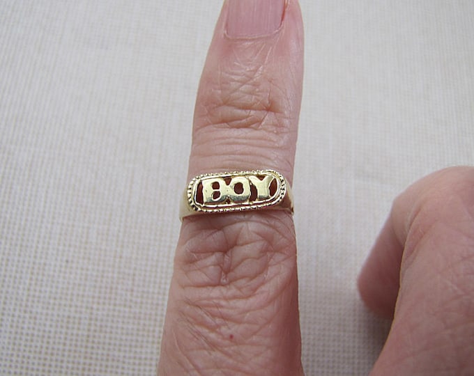 Solid 14K Gold Boy Ring, Baby Ring, Size 1.75 Etsy