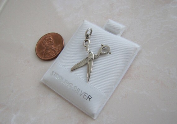 articulated sterling silver Scissor Pendant, movab
