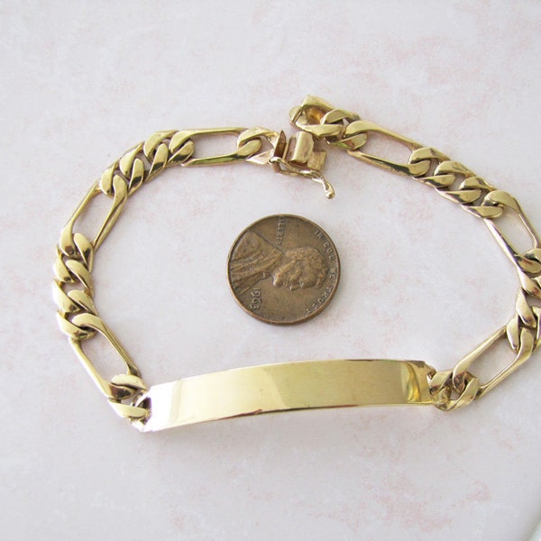 Gold Id Bracelet Etsy