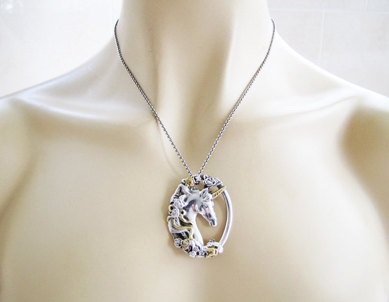 Gorham Unicorn Sterling Silver Pendant Necklace With James Etsy
