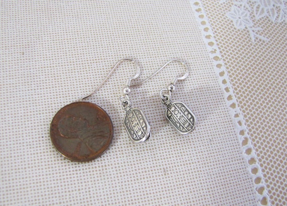 Sterling Silver Revival Scarab Beetle Earrings, C… - image 6