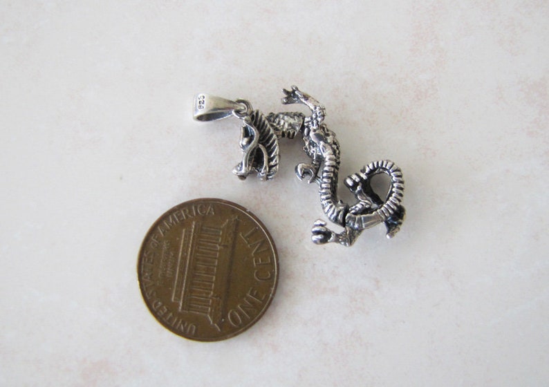 Vintage Dragon Sterling Silver Pendant