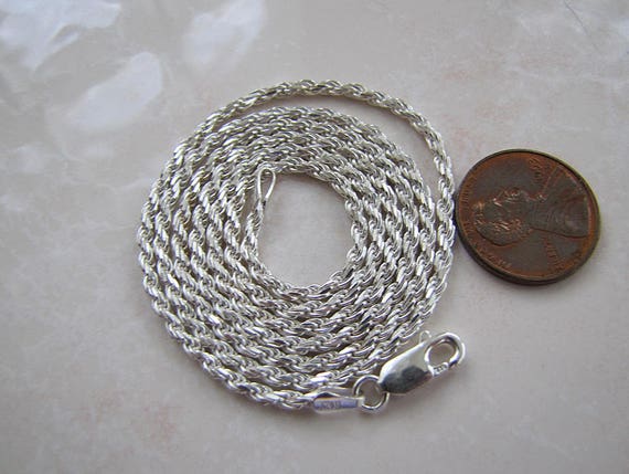 24 inches Italian Rope Chain Sterling Silver Neck… - image 2