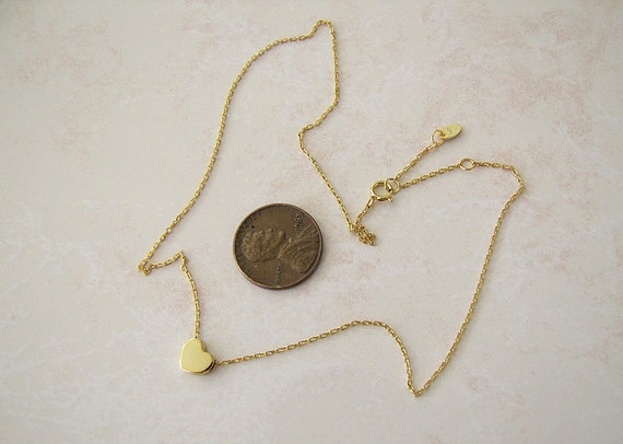 Mini heart gold vermeil collar necklace, gold ove… - image 2