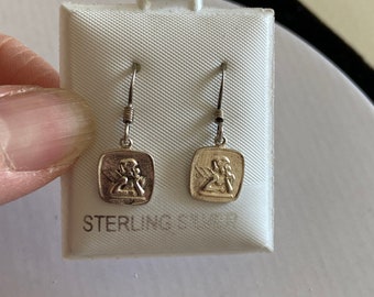 Sterling Silver Angel cherub dangle Earrings