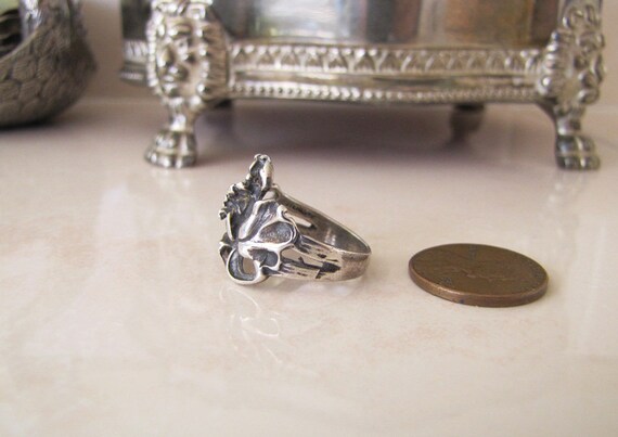 Art Nouveau Era sterling silver Iris ring, size 6 - image 3