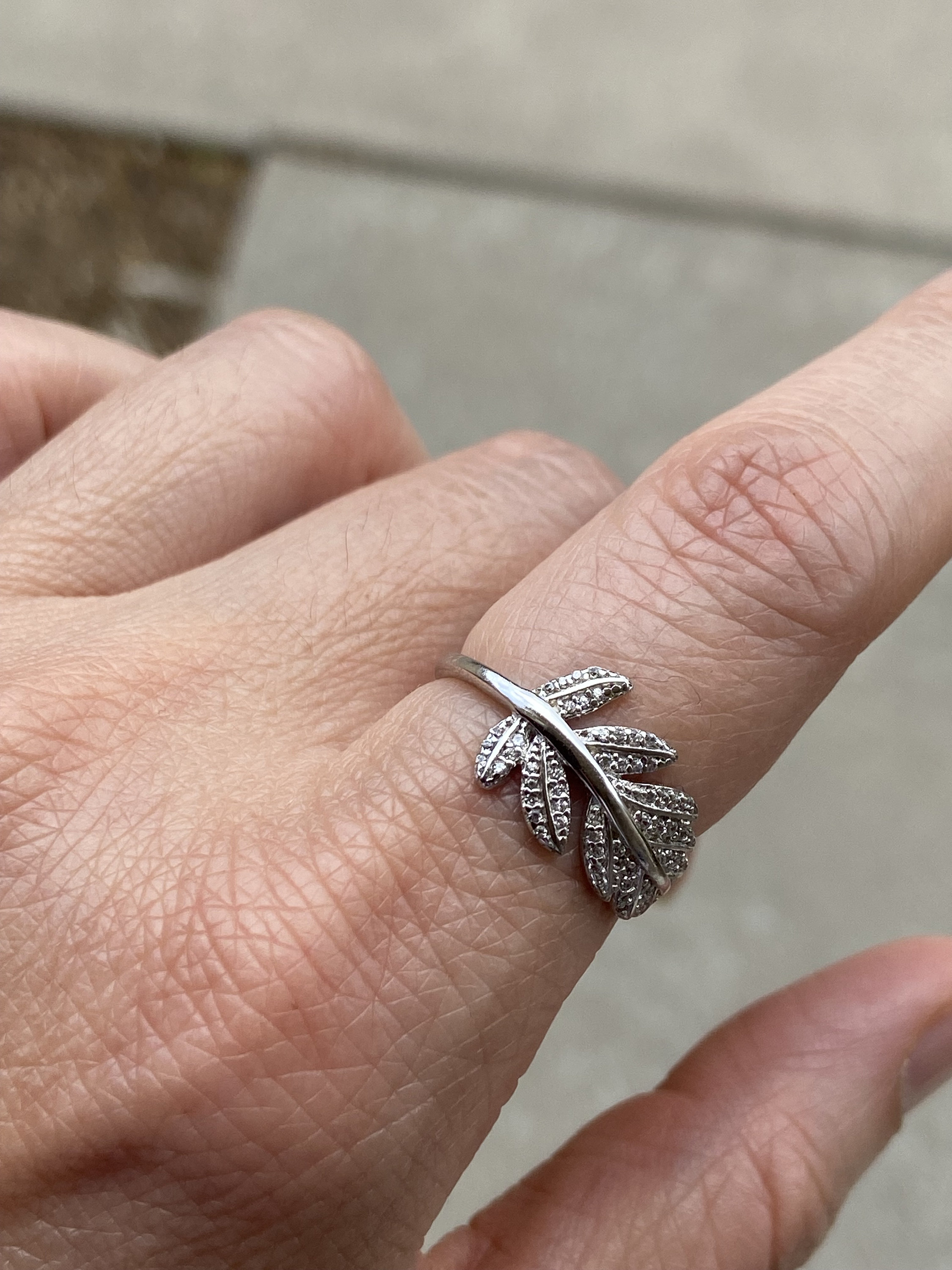 Leaf CZ Sterling Silver Ring, Size 7, Gift for Naturalist - Etsy