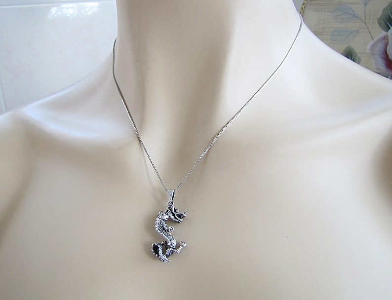 Vintage Dragon Sterling Silver Pendant