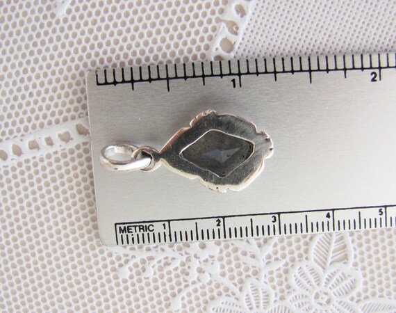 Diamond shape like Labradorite Sterling Silver Pe… - image 5