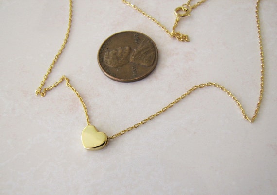 Mini heart gold vermeil collar necklace, gold ove… - image 3