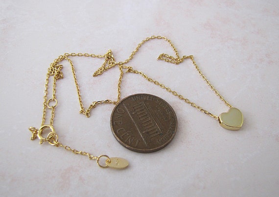 Mini heart gold vermeil collar necklace, gold ove… - image 4