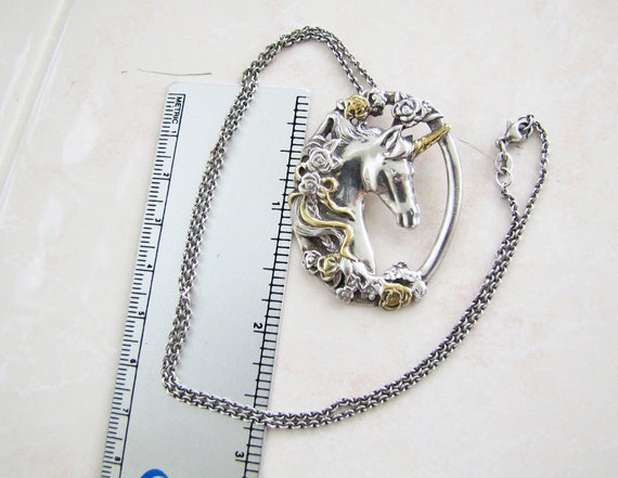 Gorham Unicorn sterling silver pendant Necklace w… - image 3