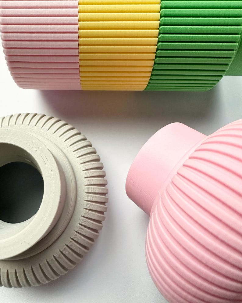 3D Printed Stackable Candle Holder Set: Modern PLA Bioplastic Design image 5