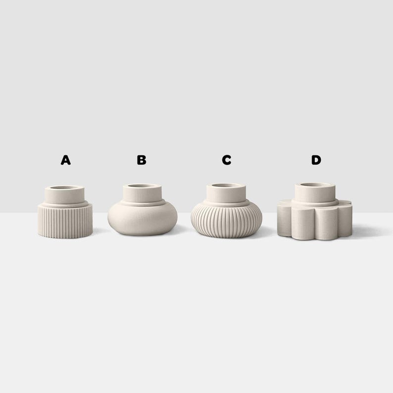3D Printed Stackable Candle Holder Set: Modern PLA Bioplastic Design image 10