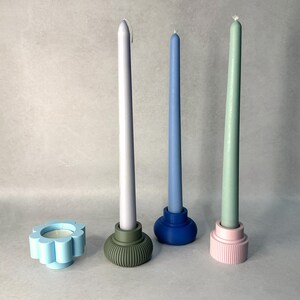 3D Printed Stackable Candle Holder Set: Modern PLA Bioplastic Design image 7