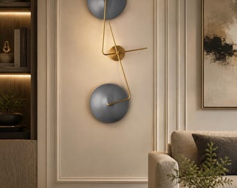Handcrafted Solid Brass Wall Sconce, Mid Century Modern Light Fixture