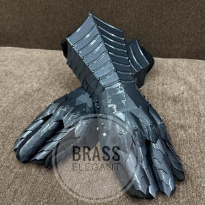 Black Nazgul Gauntlets Handmade Black Steel Gloves | Medieval Fantasy Cosplay Armor | LARP Costume Prop | Gothic Gauntlet Pair