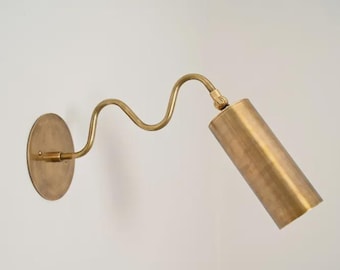 Handcrafted Antique Brass Wall Lamp | Mid Century Modern Sconce | Bedside Reading Light
