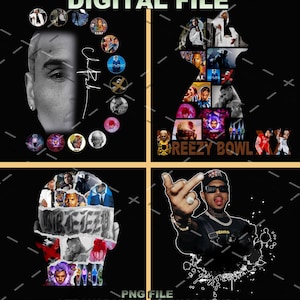 Bundle 4 PNG File, Chris Brown T-Shirt Design, Breezy Bowl XX PNG File Chris Brown Breezy Bowl xx tour Instant Download Ready Print to Shirt