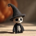 Handmade Wool Felt Skeleton Ornament: Halloween Decor