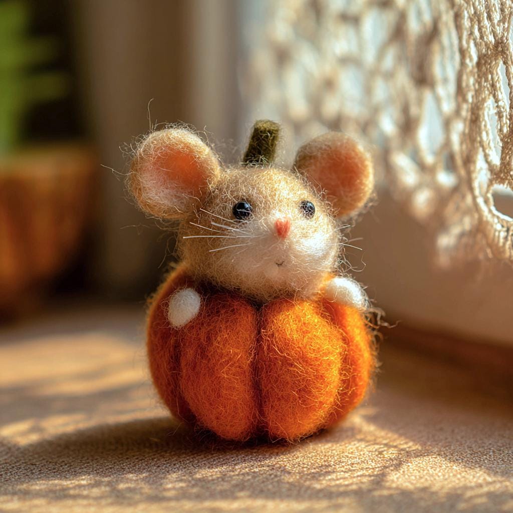 Adorable Halloween Pumpkin Mouse With Witch Hat, Unique Halloween