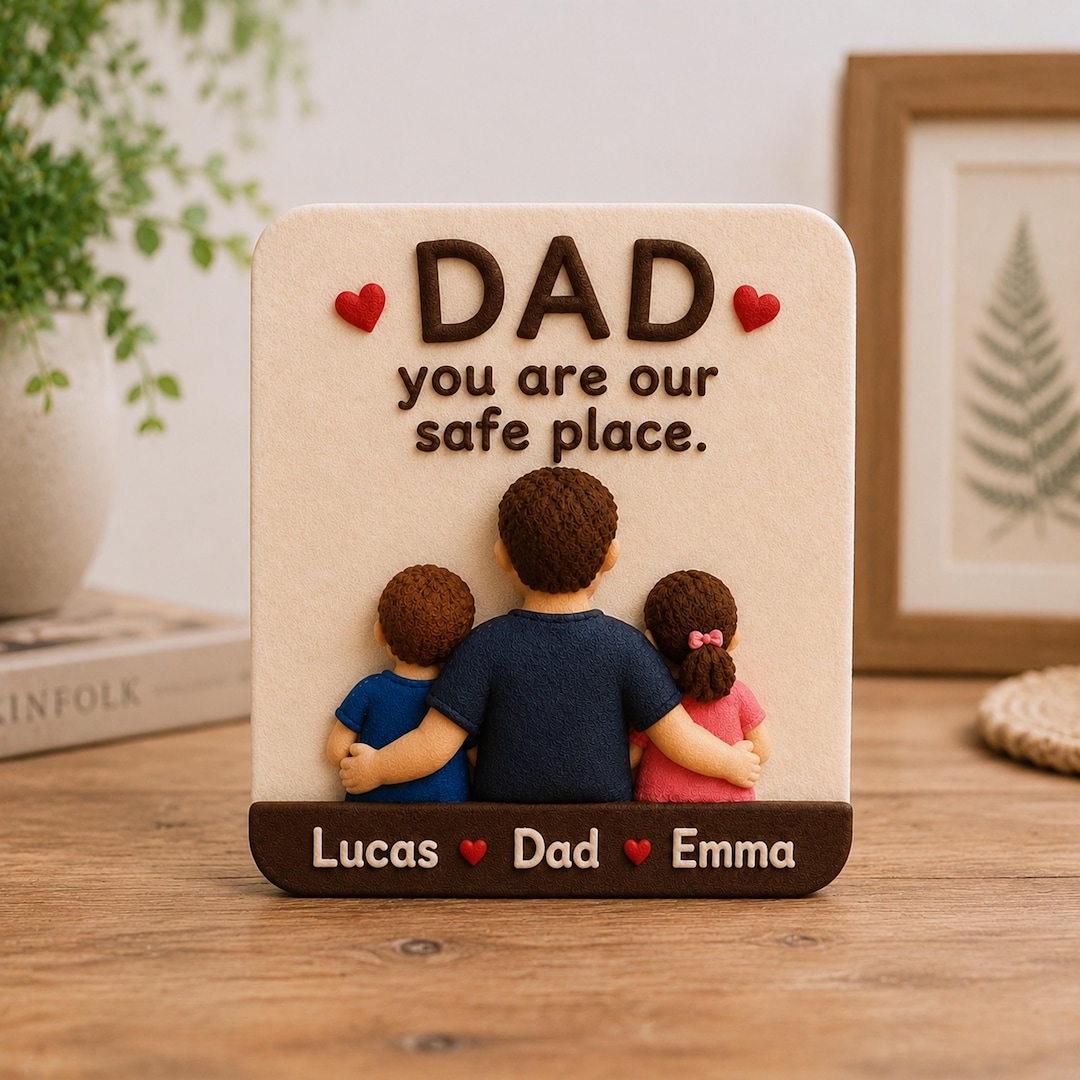 Personalized Dad Desk Decor, Fathers Day Gift From Kids, Custom Family ...