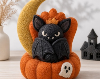 Handmade Felt Halloween Animal Ornaments, Halloween Decor Gift for Kids, Adorable Autumn Decoration