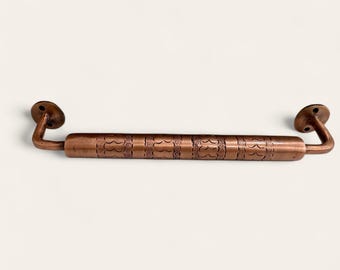 Antique Engraved Brass Towel Bar – Copper Finish Bathroom Towel Rack