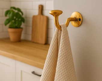 Handcrafted Unlacquered Solid Brass Hook: Vintage Style