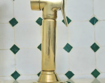 Solid Brass High-Pressure Unlacquered Kitchen Sprayer