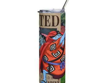 Fish-Man Pirate Wanted-Style Poster Tumbler | Anime-Inspired 20oz Stainless Steel Travel Cup