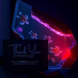 Turtle Resin Lamp – Sea Turtle Ocean Night Light, Epoxy Galaxy Aquarium Lamp, Unique Coastal Decor | Unique Gift for Ocean Lovers & Divers