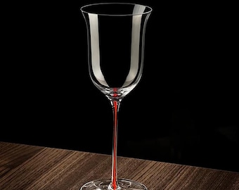 Copas de vino sopladas a mano / Copas de vino de cristal / Copas de tallo ultrafino / Copas de vino con tallo de colores creativos / Accesorios para vino