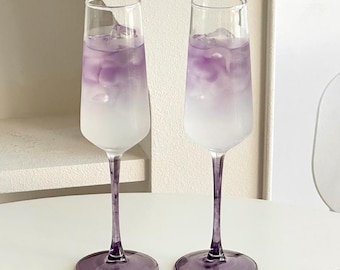 Copa de vino con tallo morado / Copa de cristal / Copa de vino creativa / Copa de champán / Copa de cóctel / Copa de vino vintage / Regalo de Navidad