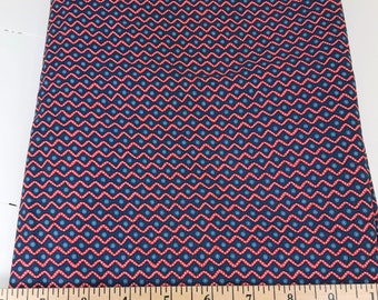 Navy Blue Red Zig-Zags, Picnic and Fairgrounds, DS Quilts Collections by Denyse Schmidt for Fabric Traditions, 1 Yard