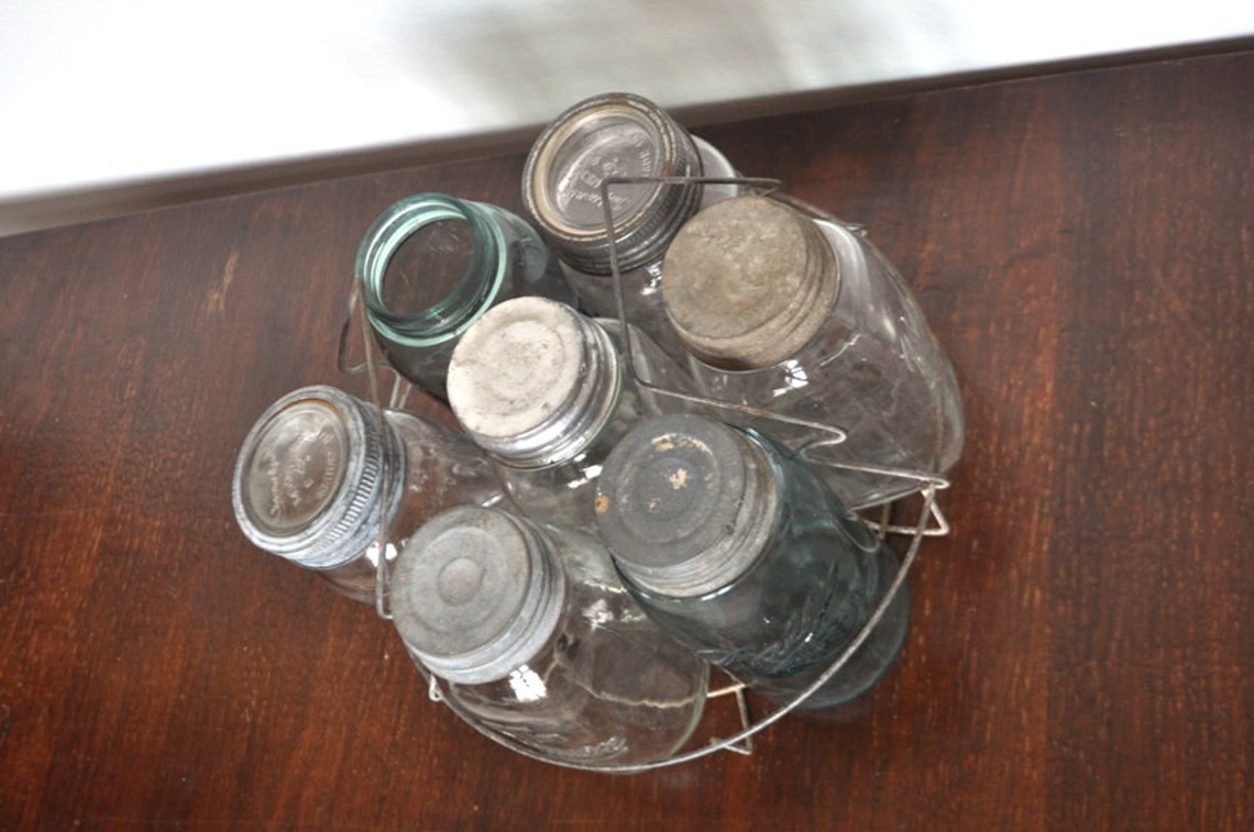 Vintage Wire Round Mason Jar Holder Etsy