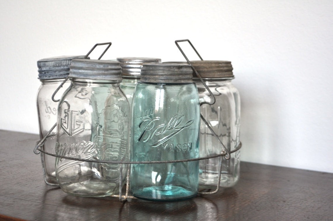 Vintage Wire Round Mason Jar Holder Etsy