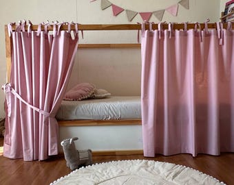 Cortina de cama Kura feita à mão, acessório para casinha Montessori