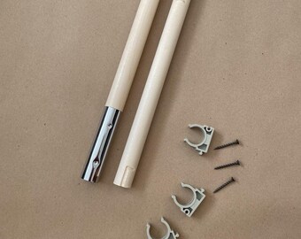 Barra para cortinas de cama Kura de Ikea, cornisa de madera, herrajes incluidos.