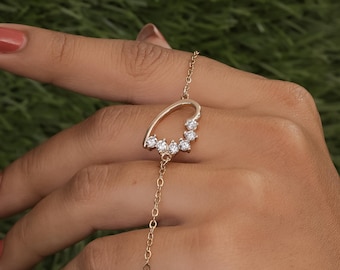 Moissanite Heart Bracelet, Gold or 925 Sterling Silver