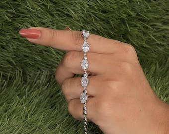 Lab Grown Diamond Tennis Bracelet, SGL Certified Diamond Bracelet, Silver or Gold Tennis Bracelet, Anniversary Gift for Her
