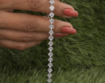 Lab Grown Diamond Tennis Bracelet, SGL Certified Diamond Bracelet, Silver or Gold Tennis Bracelet, Anniversary Gift for Her