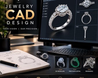 Servicios de diseño CAD de joyería personalizada: Crea diseños impresionantes a partir de tus ideas.
