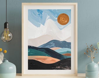 Abstract Landscape Print Neutral Wall Decor
