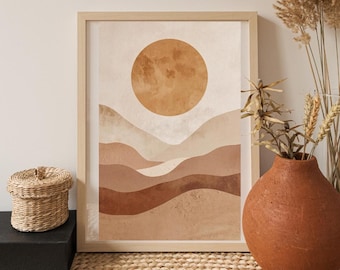 Neutral Sun Landscape Printable Wall Art