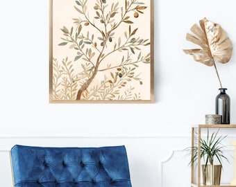 Boho Olive Tree Botanical Wall Art Printable