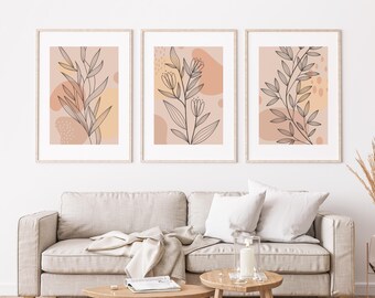 Botanical Line Art Printable Wall Set