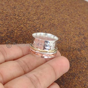 925 Sterling Silver Spinner Ring: Anxiety Meditation Band